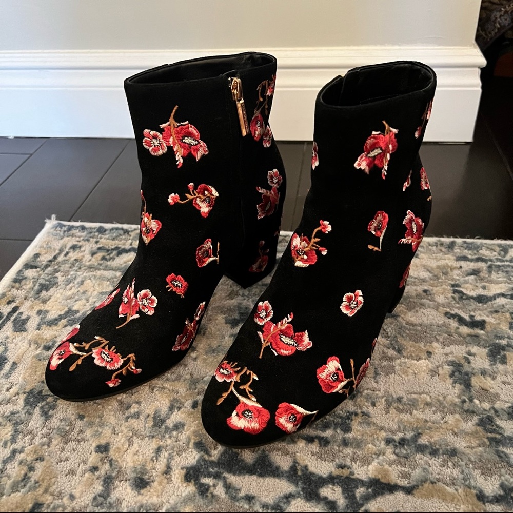 Karl Lagerfeld Floral Booties